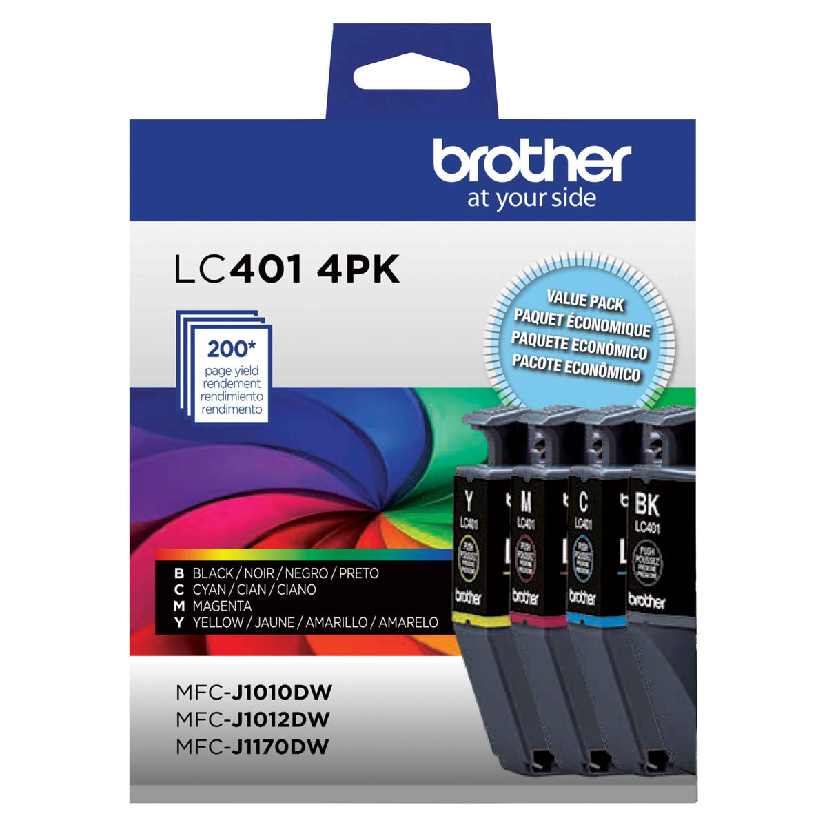 Brother Inkjet Printer Ink LC4014PKS, Standard Yield 4-Pack