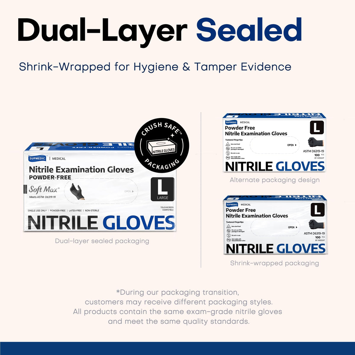 Supmedic Protective Glove SKF-Black, Large, 100 Count – view 5