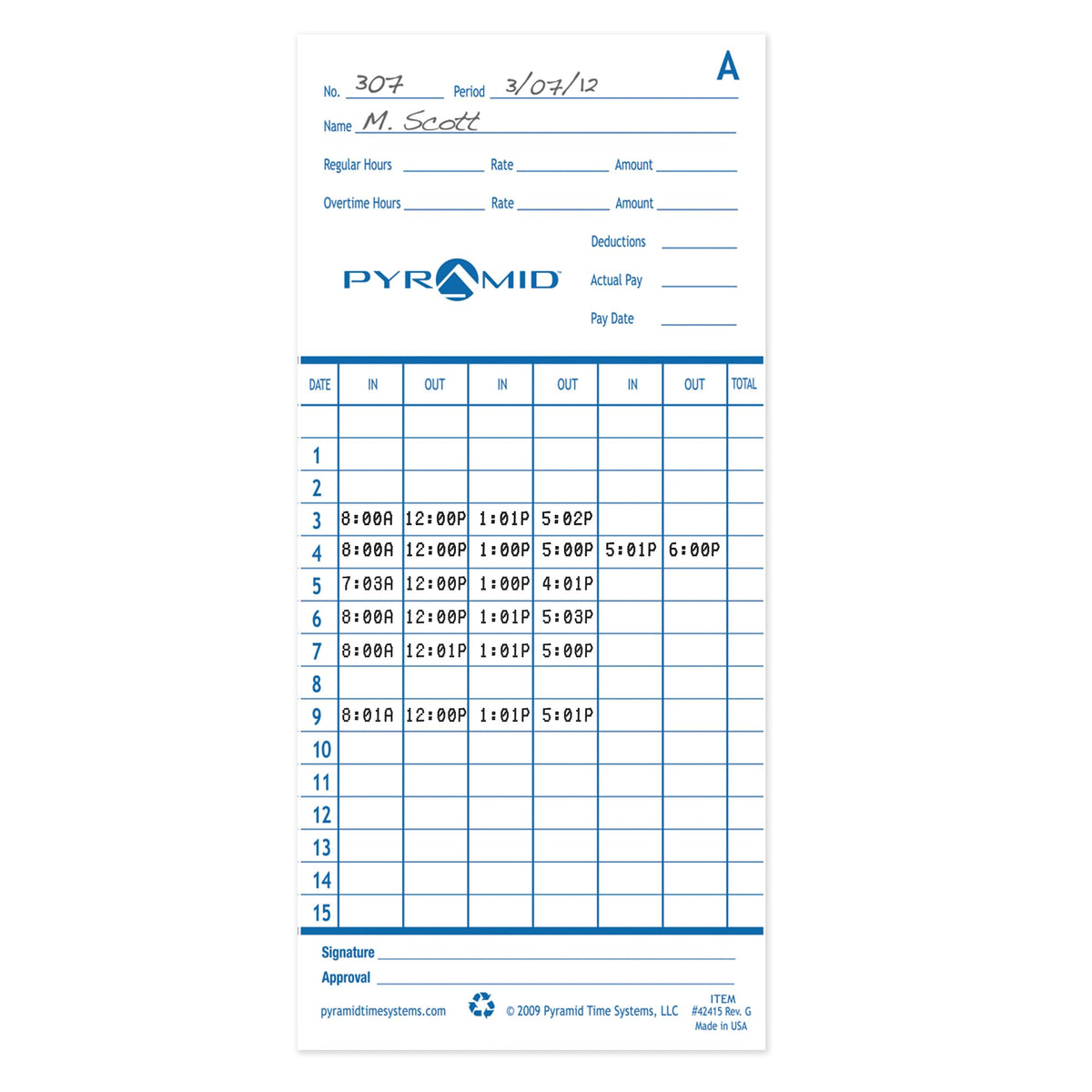 Pyramid Time Systems Office Products 42415, 100 pk – view 3