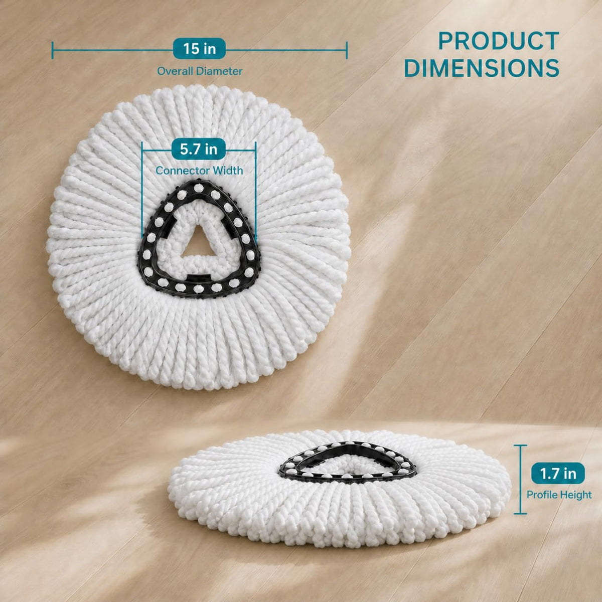 EPSUNORISE Mop TB-white-A1, 4 Pack – view 2