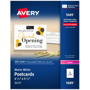 Avery Card Stock 5689, 200 cards