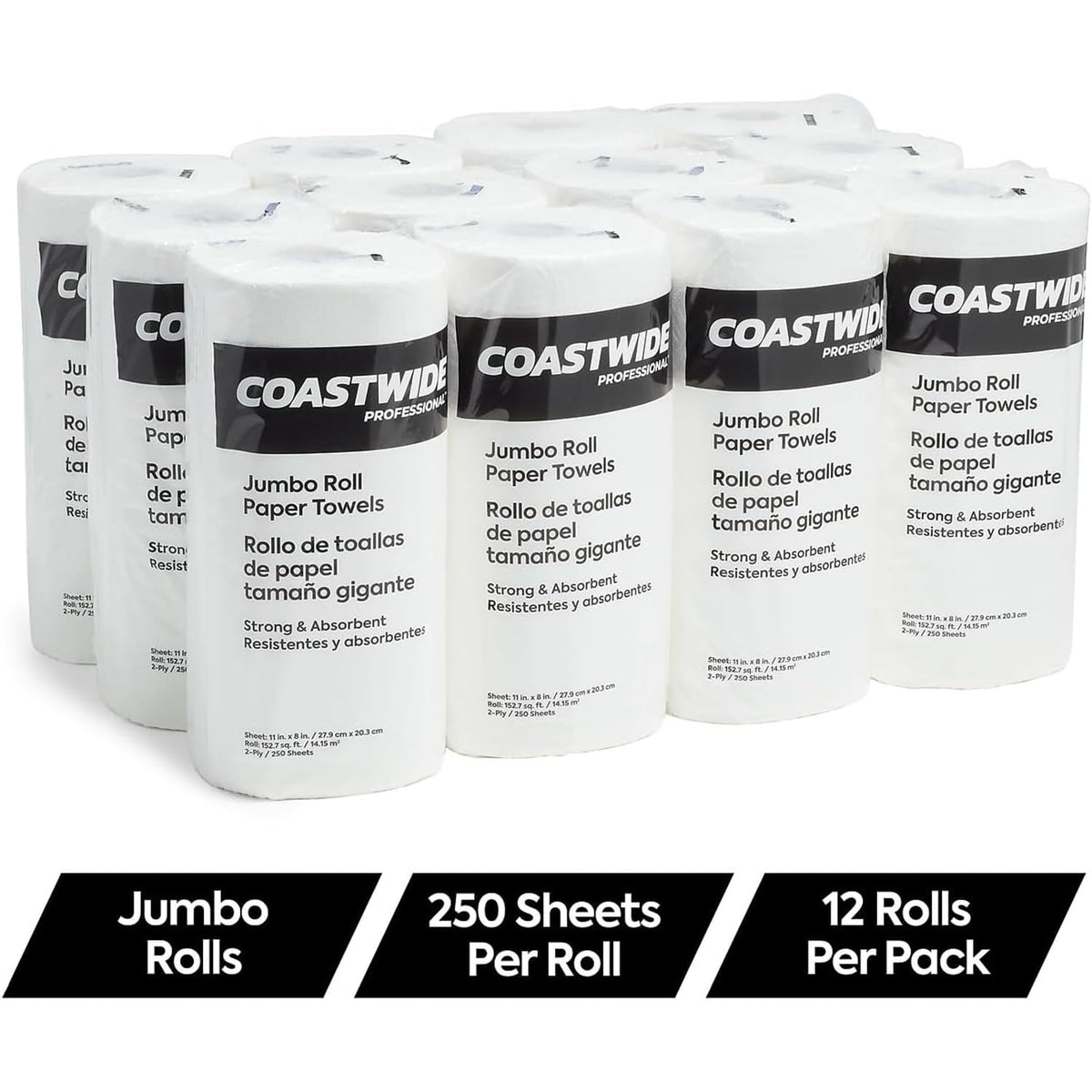 COASTWIDE Paper Towel CW21806, Jumbo, 12 Count – view 2