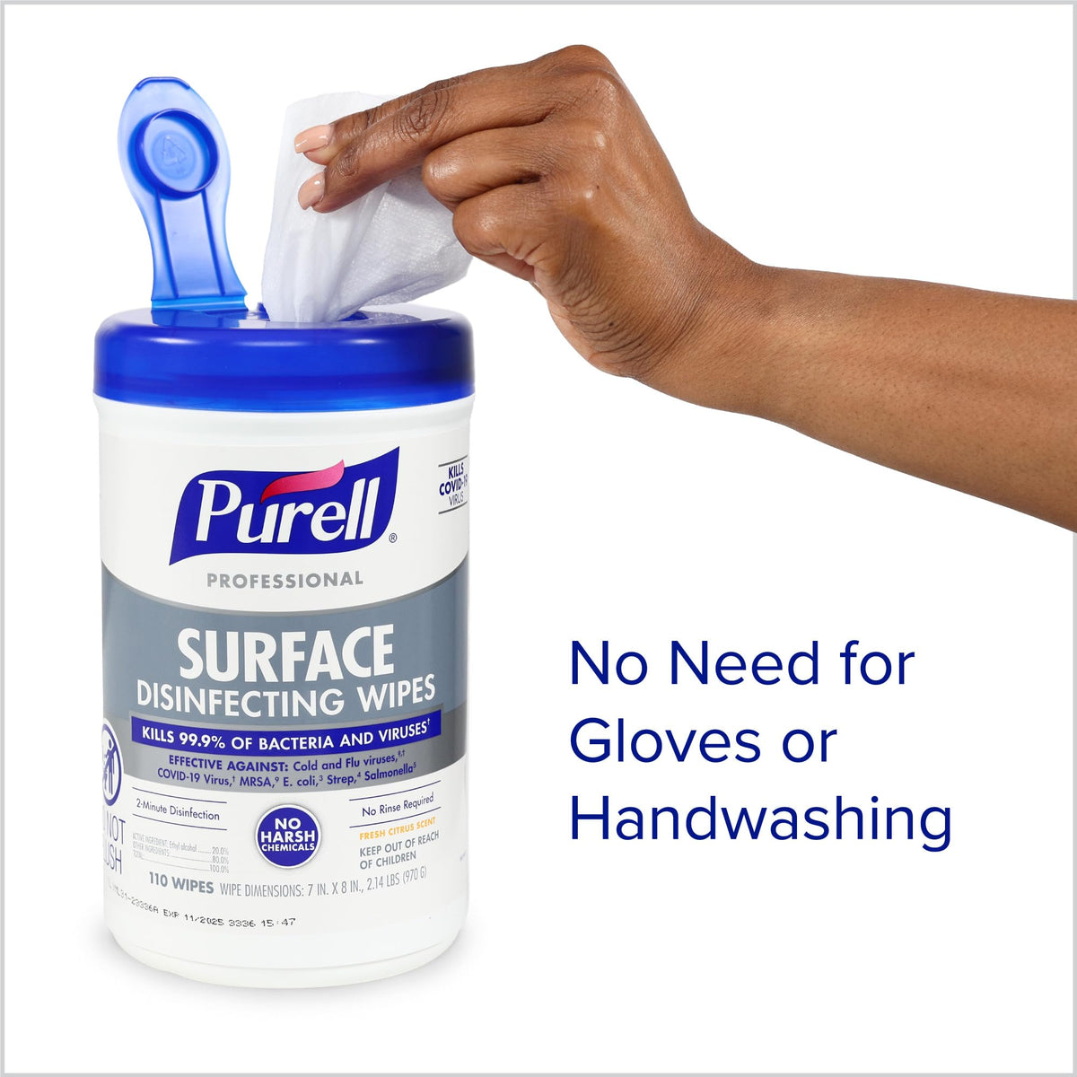 Purell Surface Cleaning Wipe 9342-06, 110 Count (Pack of 6), 660 Count – view 7