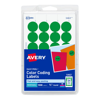 Avery Label 5463, 0.75 Inch Diameter, 1008 Count