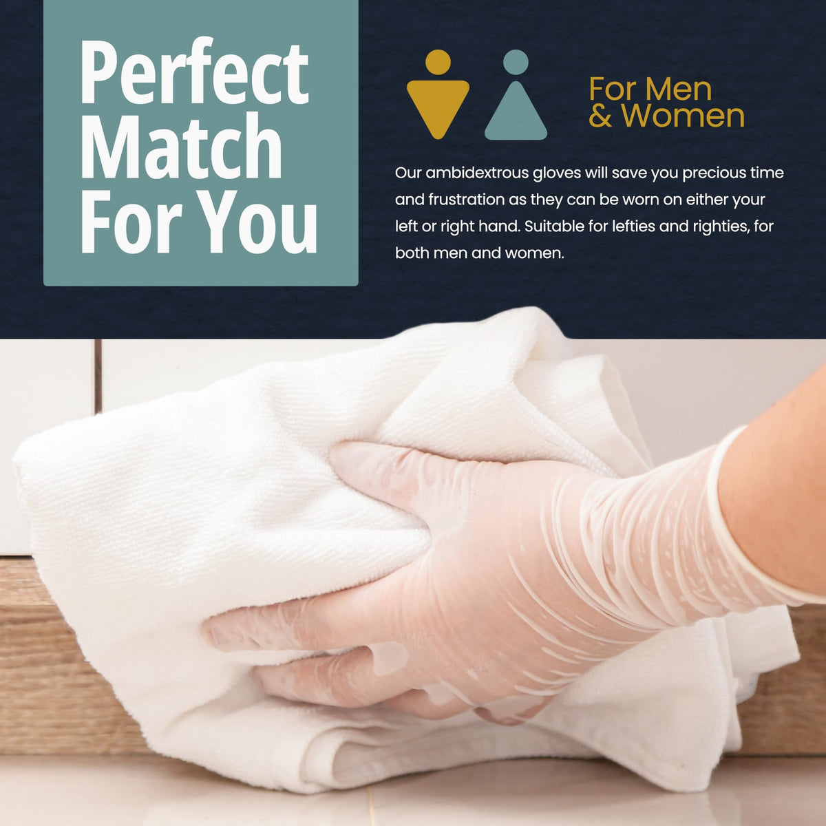 MED PRIDE Protective Glove 50904 - Box, Medium (Pack of 100) – view 4