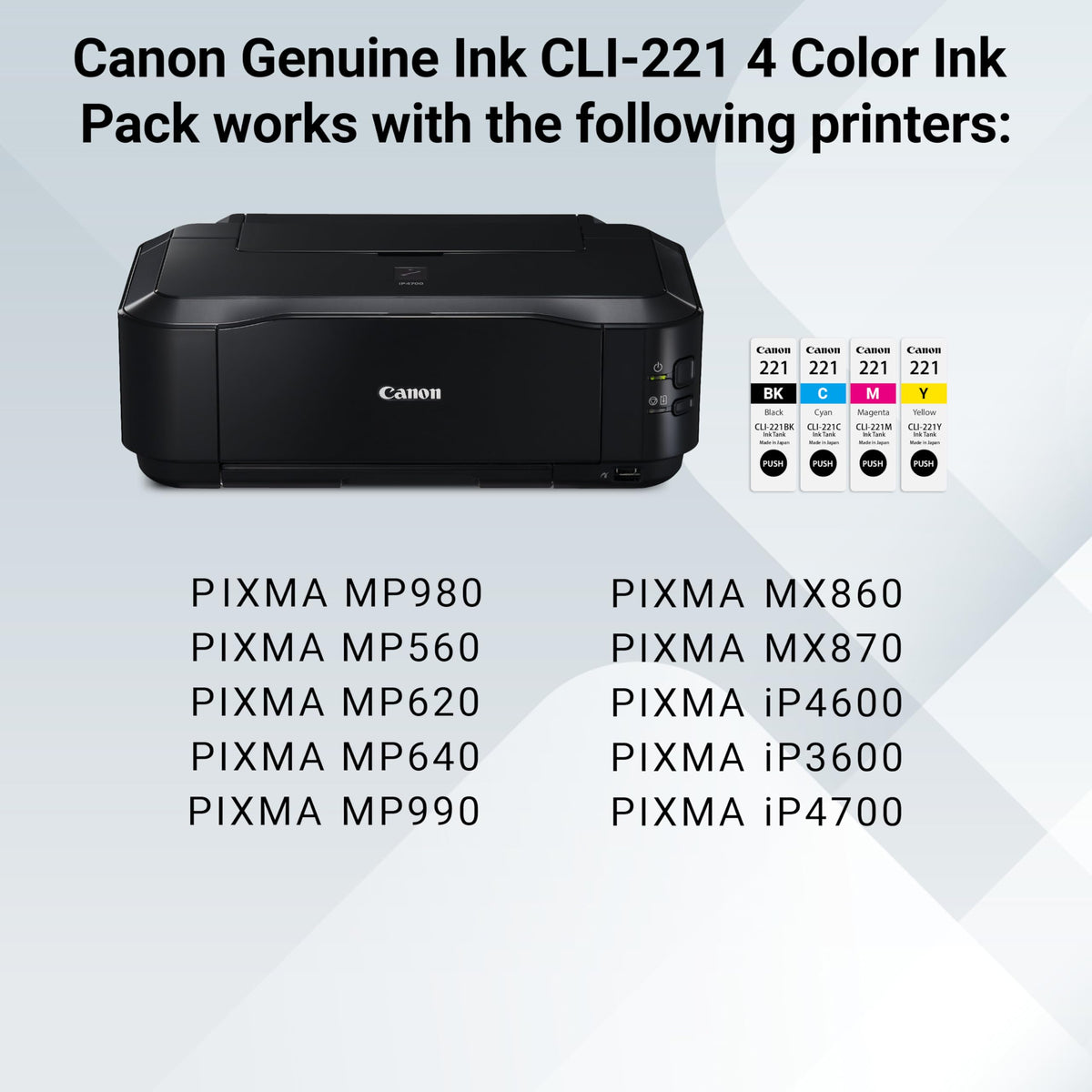 Canon Inkjet Printer Ink CLI221CLPK, -, 4 Count – view 5