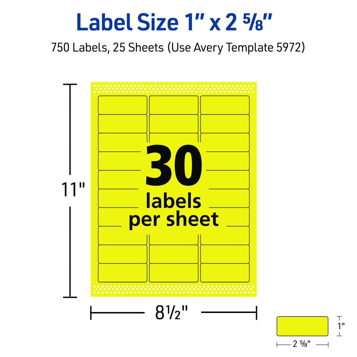 Avery Label 5972, 1 in. x 2-5/8 in., 750 Count – view 6