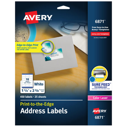 Avery Label 6871, 1-1/4 x 2-3/8, 450 Count