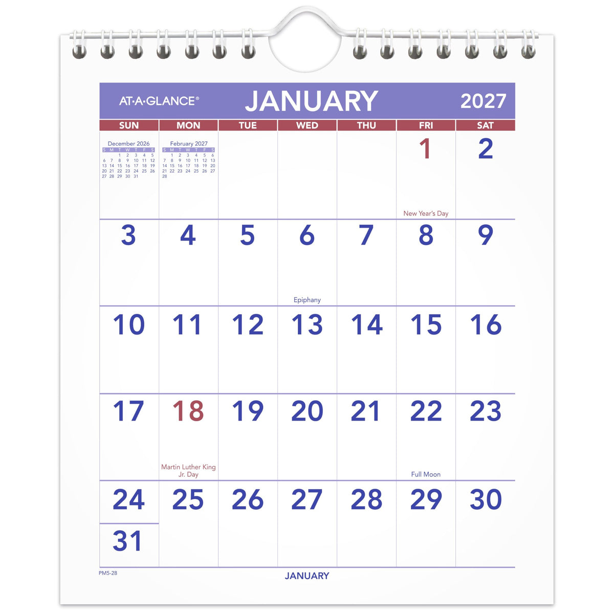 AT-A-GLANCE Calendar PM528, 6.5"W x 7.5"H