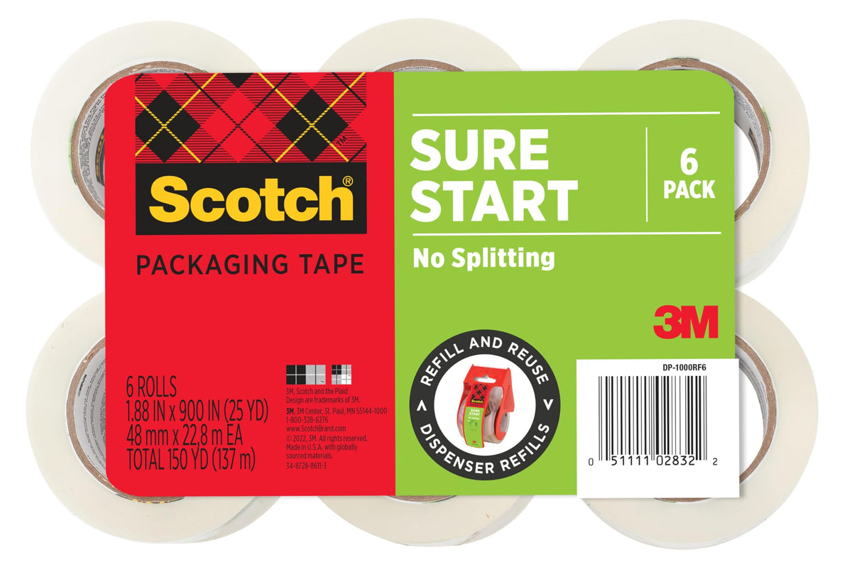 Scotch Adhesive Tapes DP-1000RF6, 6 Rolls