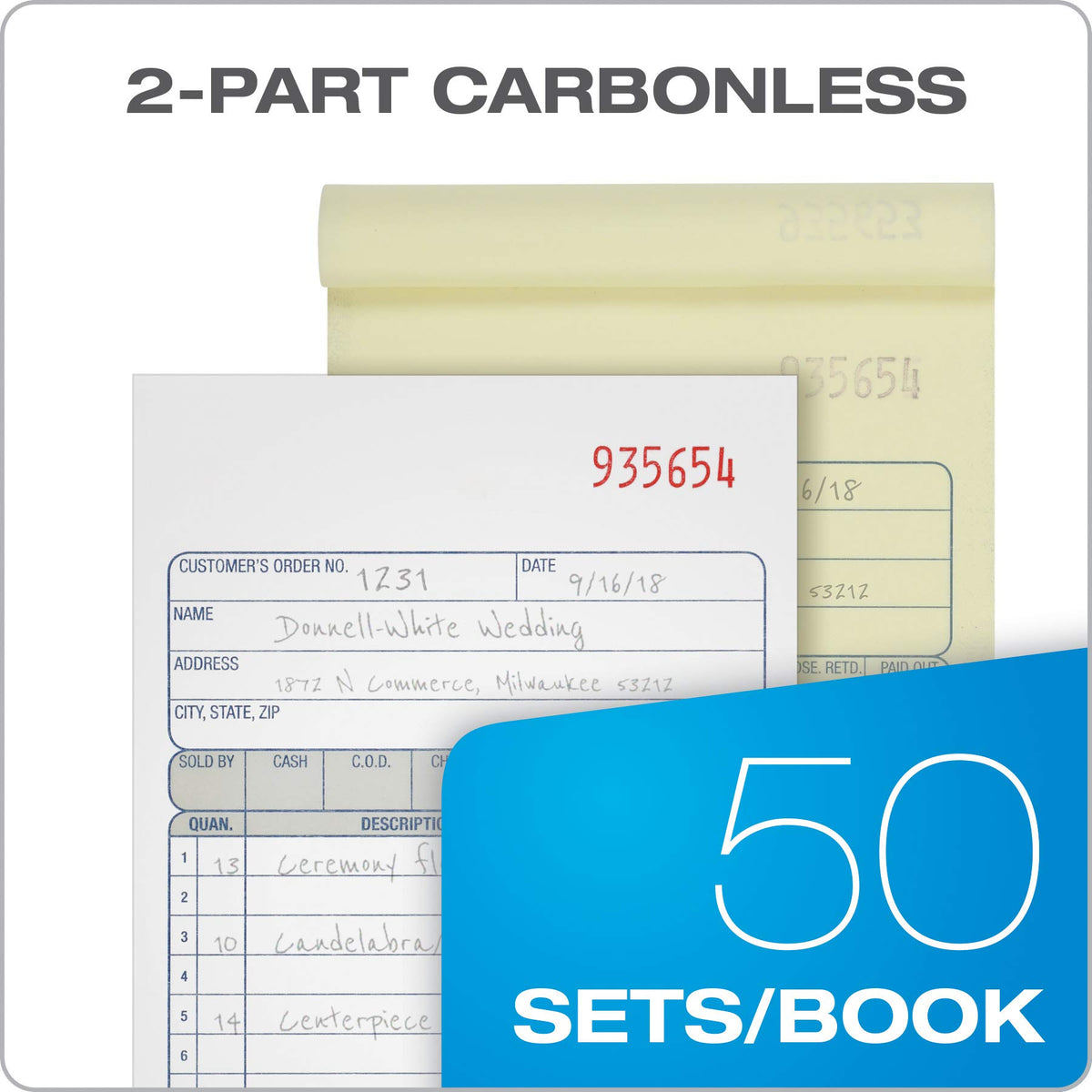 Adams Office Products DC4705-3, 3 Books, 150 Count – view 2