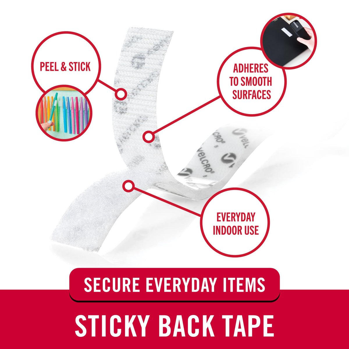 VELCRO Brand Hook Loop Fastener 90087, 5 ft x 3/4 in – view 2