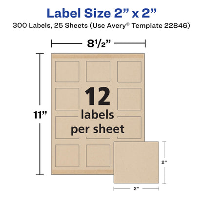 Avery Label 22846, 2" x 2", 300 Count – view 5