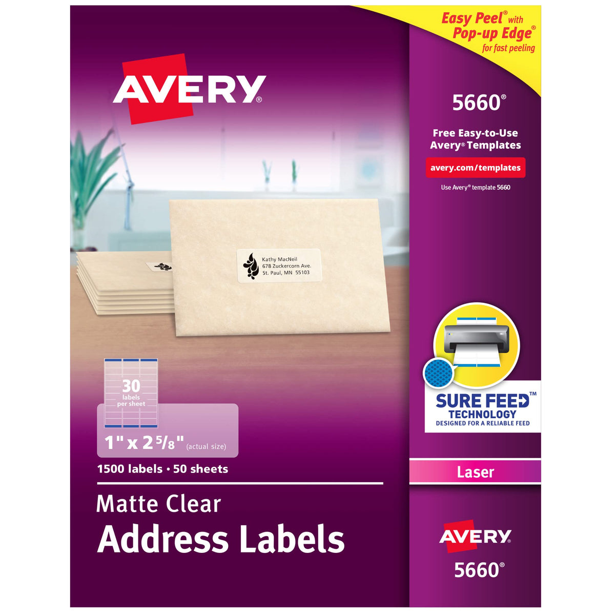 Avery Label 5660, 1" x 2 5/8"