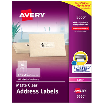 Avery Label 5660, 1" x 2 5/8"