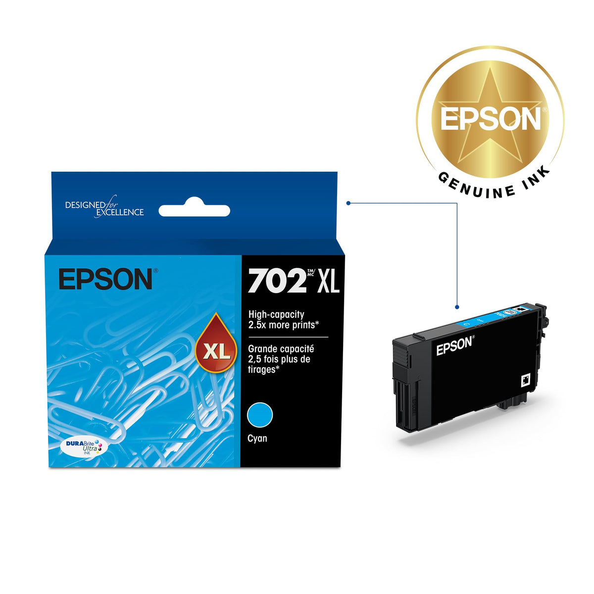 Epson Inkjet Printer Ink T702XL220, High Yield (1 Pack) – view 2