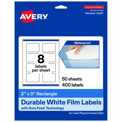 Avery Label 94237-WMF50, 2" X 3", 400 Count