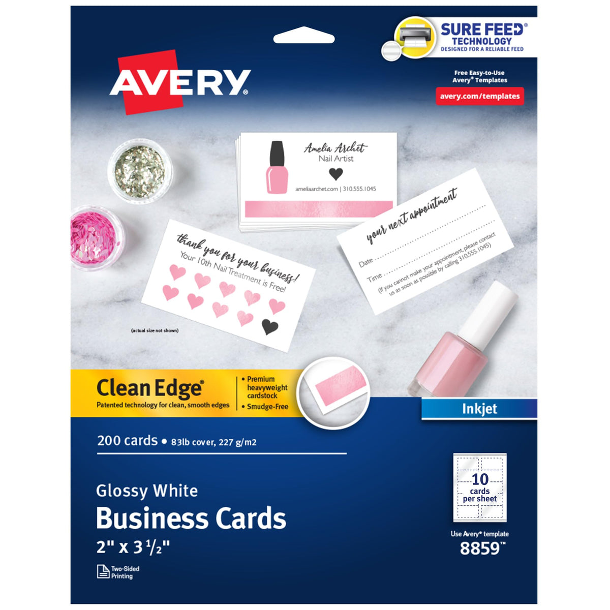 Avery Card Stock 8859, 200 cards