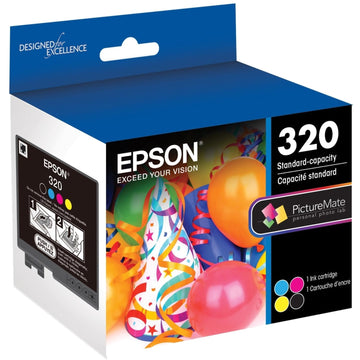 Epson Inkjet Printer Ink T320, Standard Capacity, 4 Count