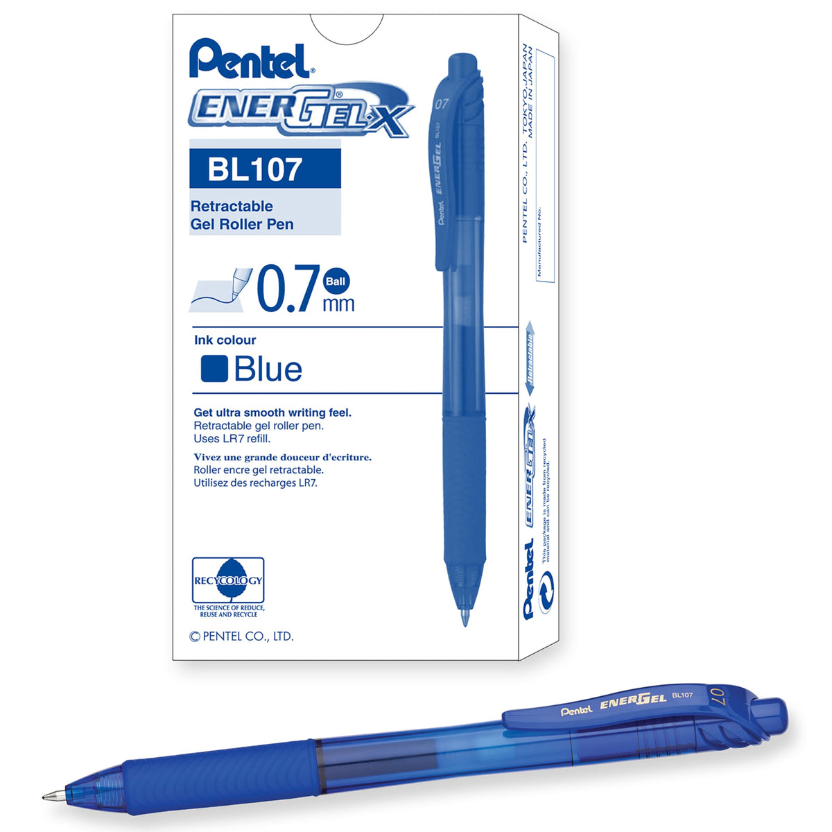Pentel Writing Instrument BL107-C, 12 Count