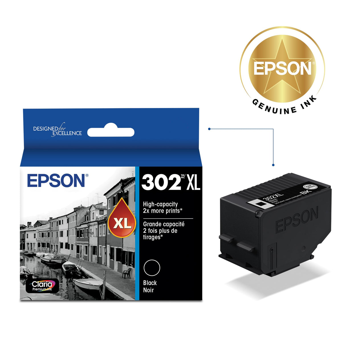Epson Inkjet Printer Ink T302XL020-S, High Yield – view 2
