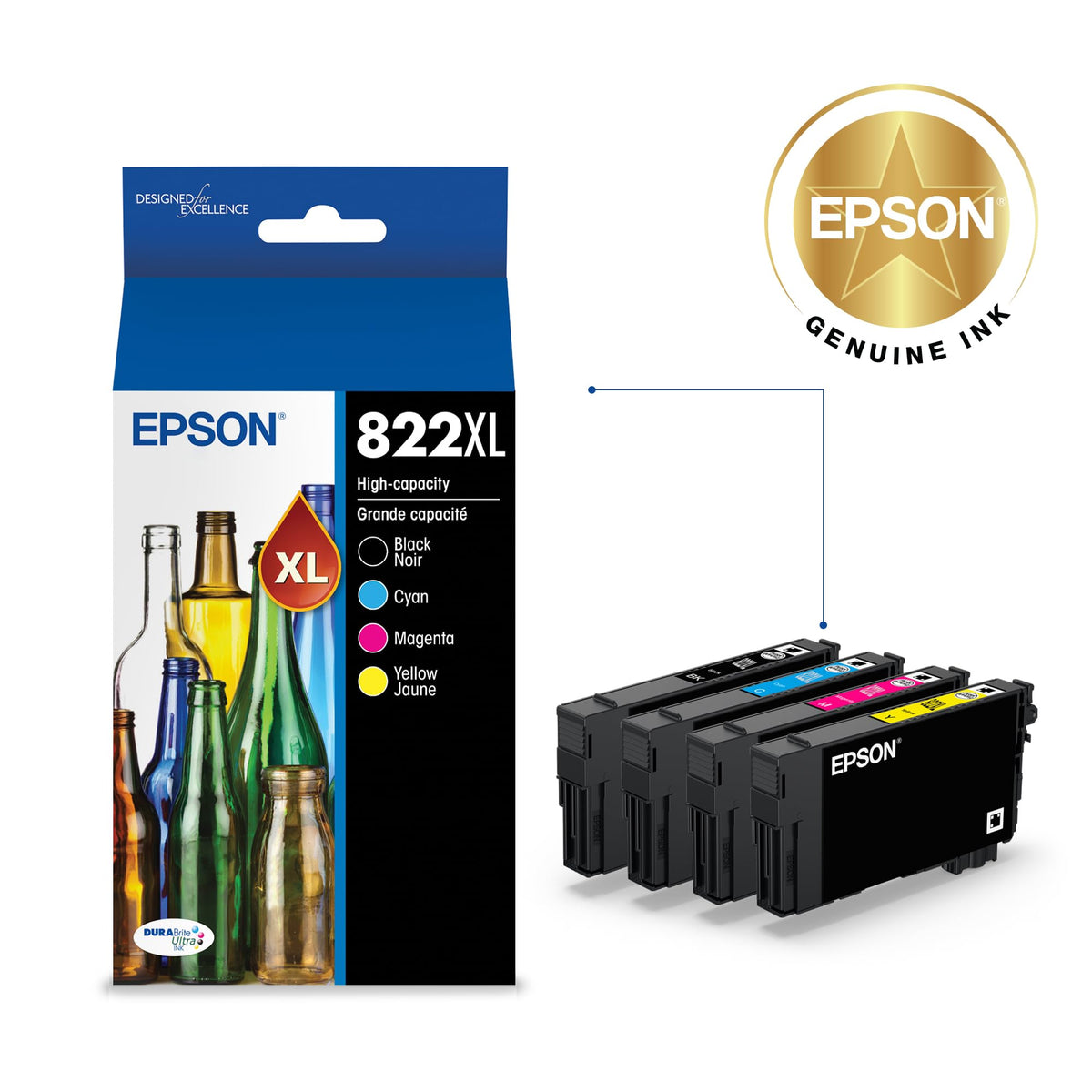 Epson Inkjet Printer Ink T822XL-XCS, High Yield – view 2