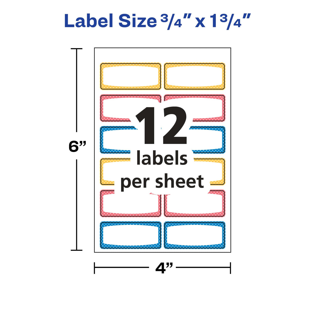 Avery Label 41442, 3/4 in. x 1-3/4 in., 60 Count – view 6