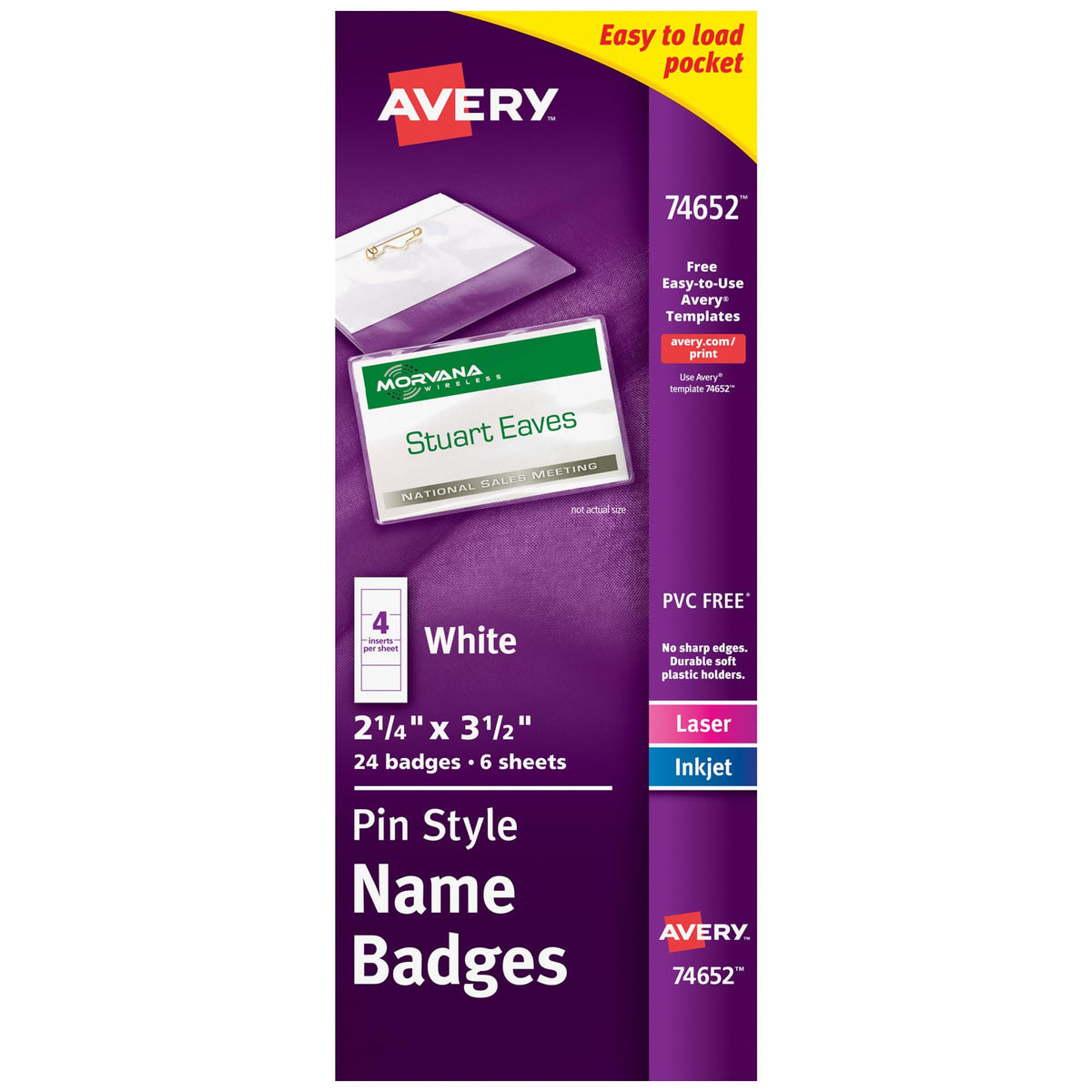 Avery Label 74652, 2.25" x 3.5"