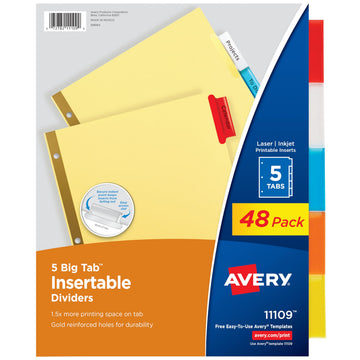 Avery Binder Divider 5007278211109, (Pack of 48), 240 Count