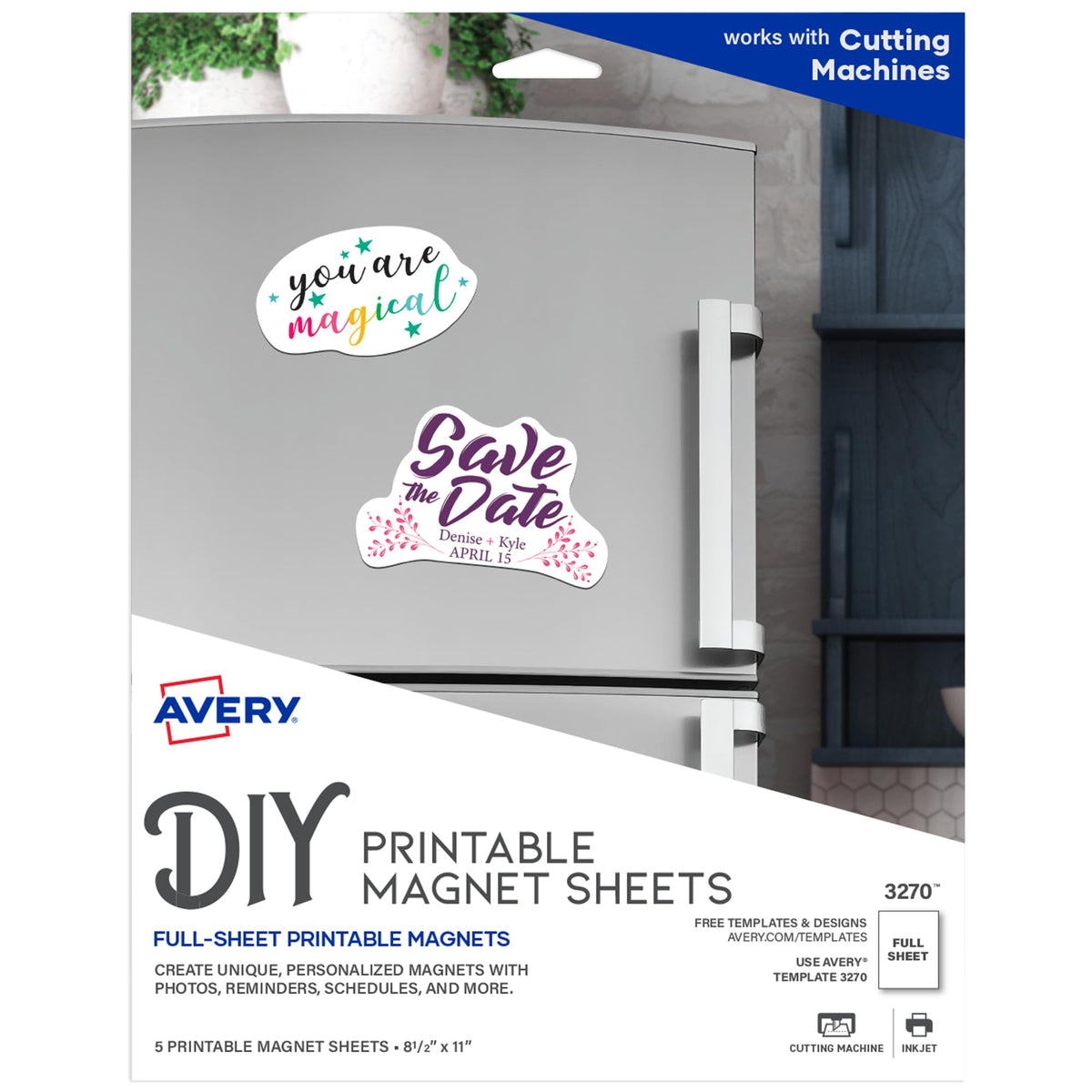 Avery Decorative Magnet 3270, 5 Count