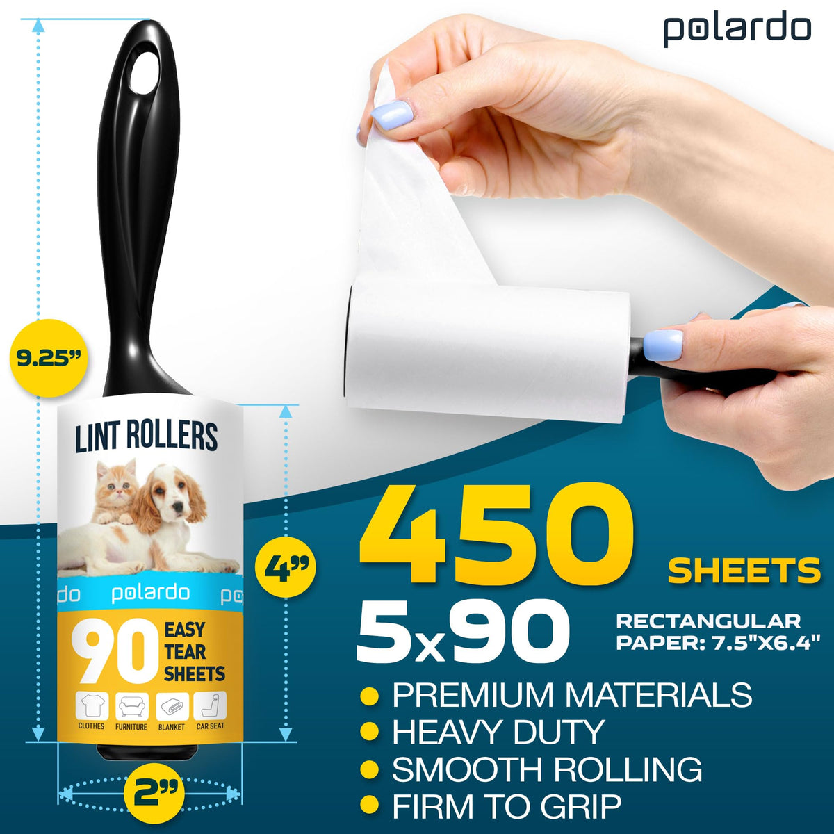 Polardo Lint Remover, 5 pcs - 450 Sheets - Single Pack – view 2