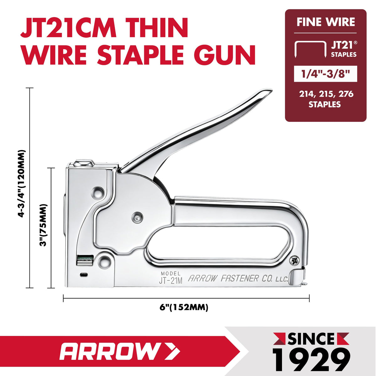 Arrow Fastener Stapler JT21CM, 1-Pack – view 2