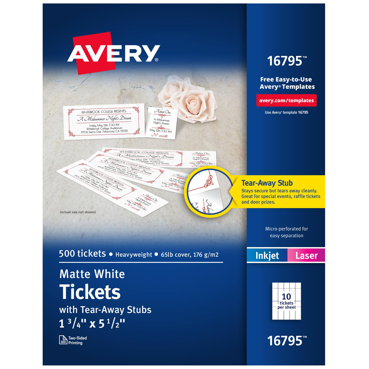 Avery Card Stock 16795, 500 Count