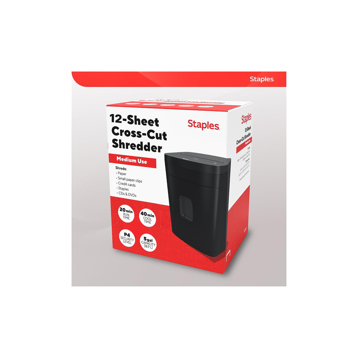 STAPLES Paper Shredder ST62153, 12 Sheet (Tall) – view 8