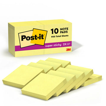 Post-it Self Stick Note 622-10SSCY-C, 1.9" x 4", 10 Count