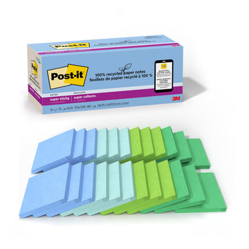 Post-it Self Stick Note 654R-24SST-CP, 3" x 3", 24 Count