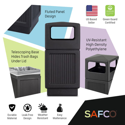 Safco Trash Can 9476BL, 38 Gallon Trash Can – view 3