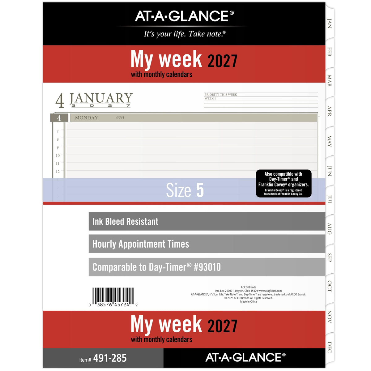 AT-A-GLANCE Planner 491-285, Size 5