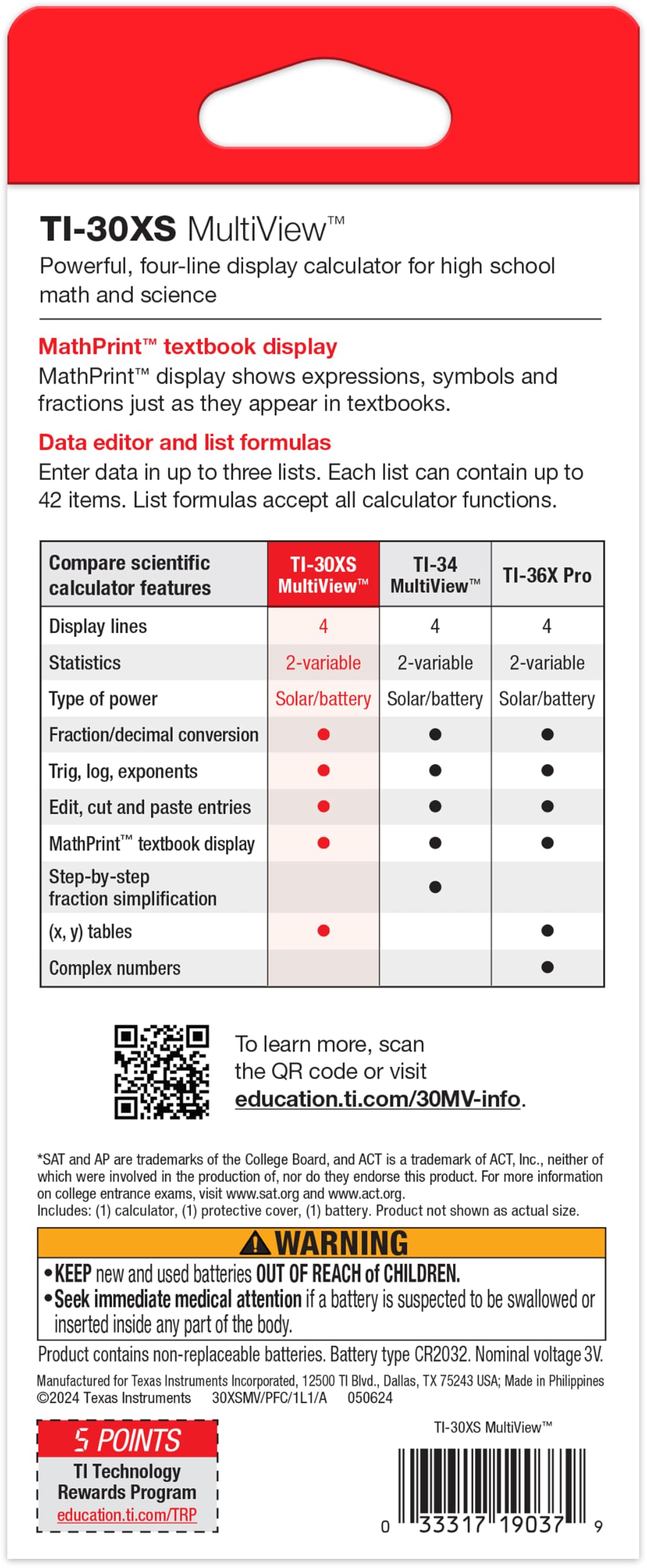 Texas Instruments Calculator 30XSMV/TBL/1L1/G – view 7