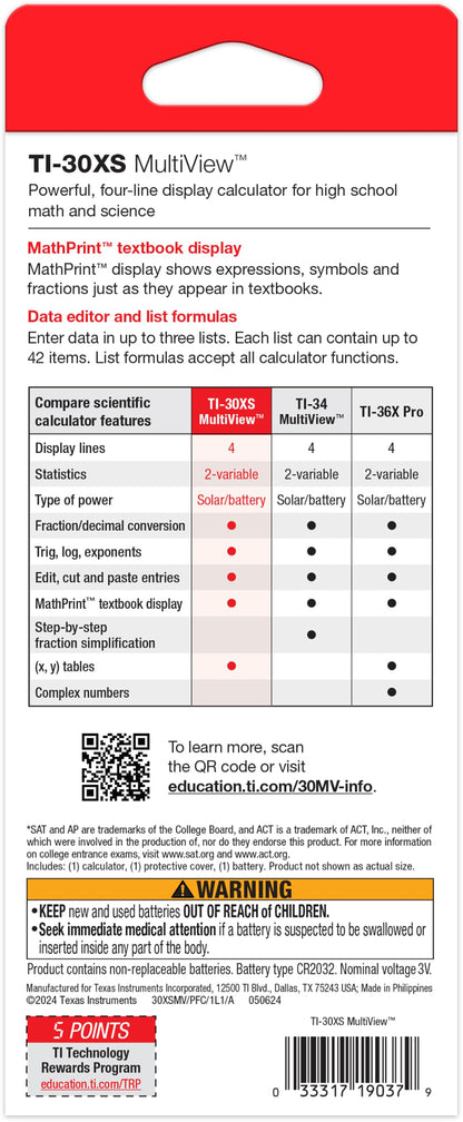 Texas Instruments Calculator 30XSMV/TBL/1L1/G – view 7
