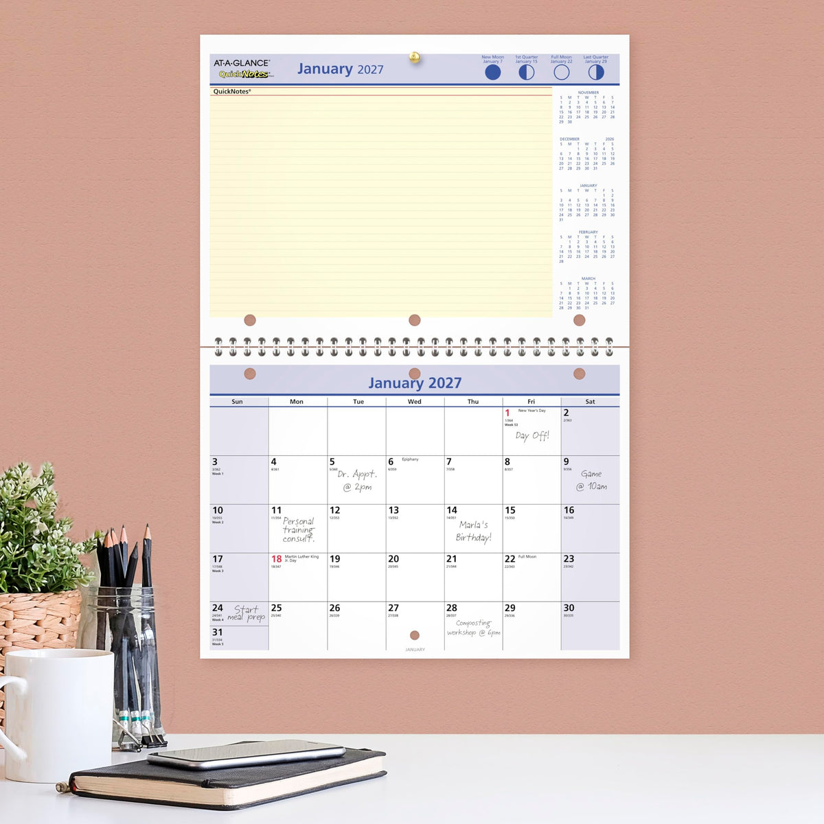 AT-A-GLANCE Calendar PM5028, 8"W x 11"H – view 2