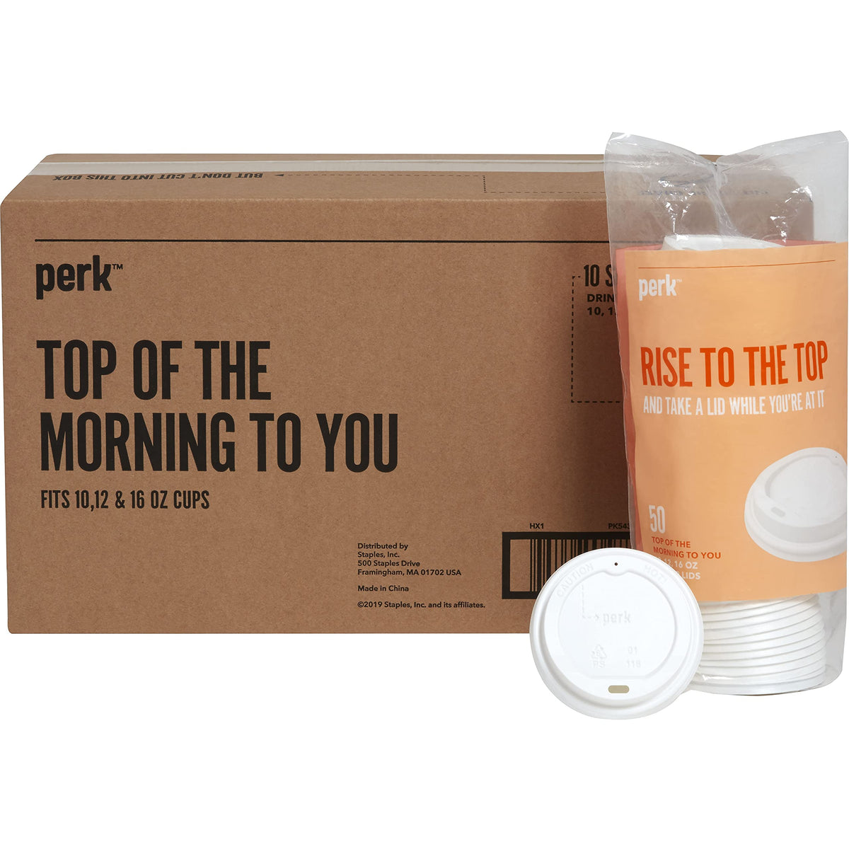 Perk Container Lid PK54369CT, for 10/12/16 Oz. Cups, 500 Count