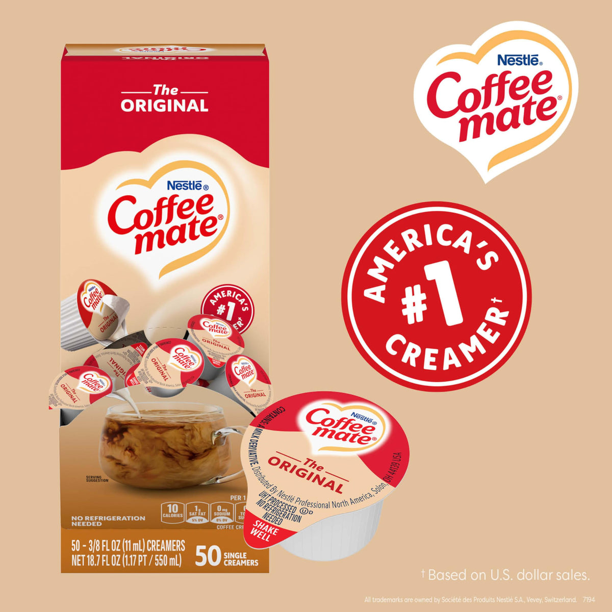 Coffee Mate Non Dairy Cream NES35110, 0.38 Fl Oz (Pack of 200) – view 7