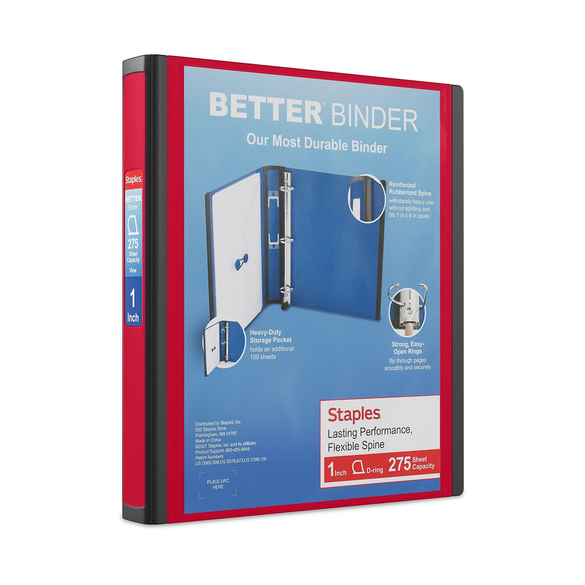 Staples Storage Binder ST55844-CCVS, 1-Inch, 3 Count