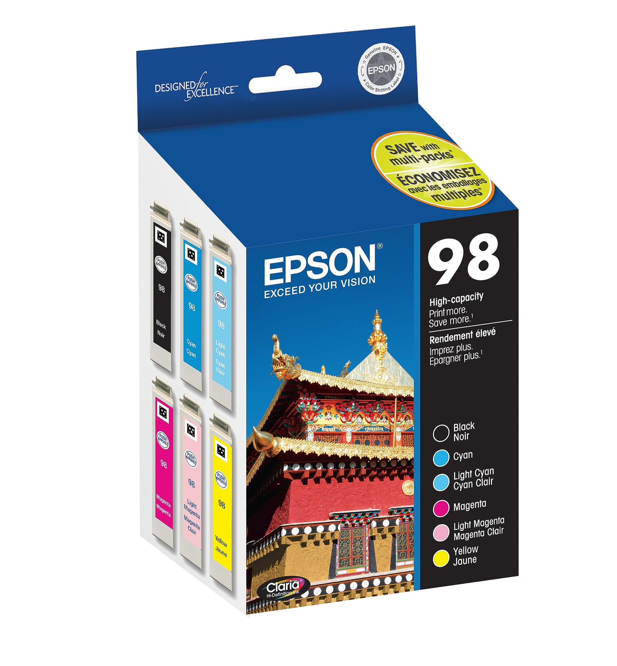 Epson Inkjet Printer Ink T098120-BCS, Multi-Pack, 6 Count – view 2
