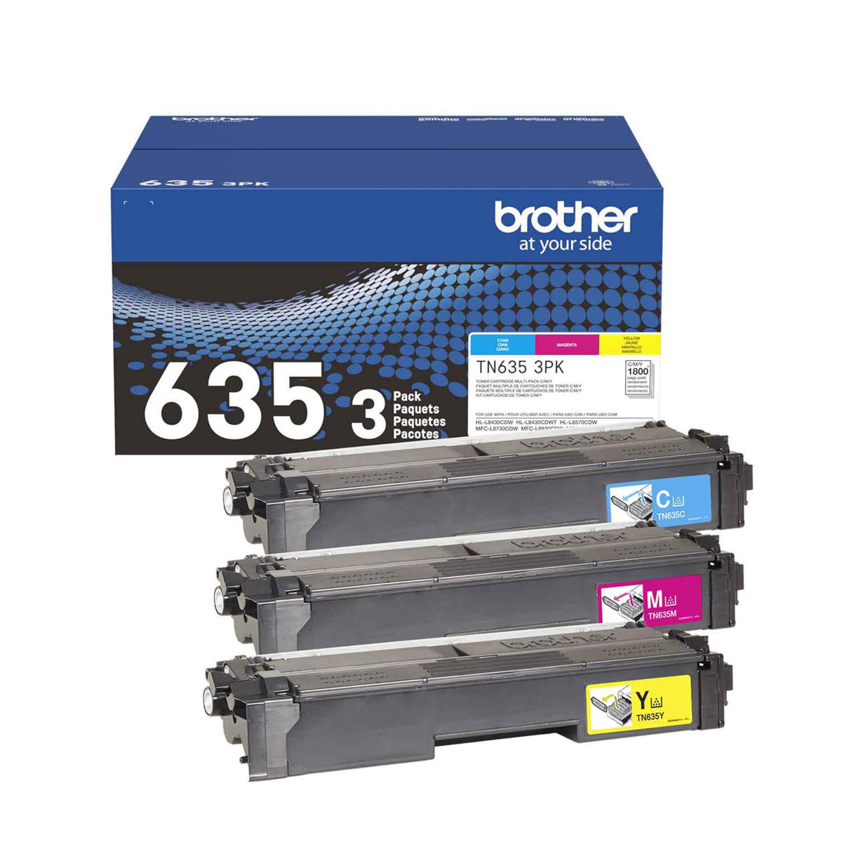 Brother Laser Printer Toner TN635 3PK, Standard Yield