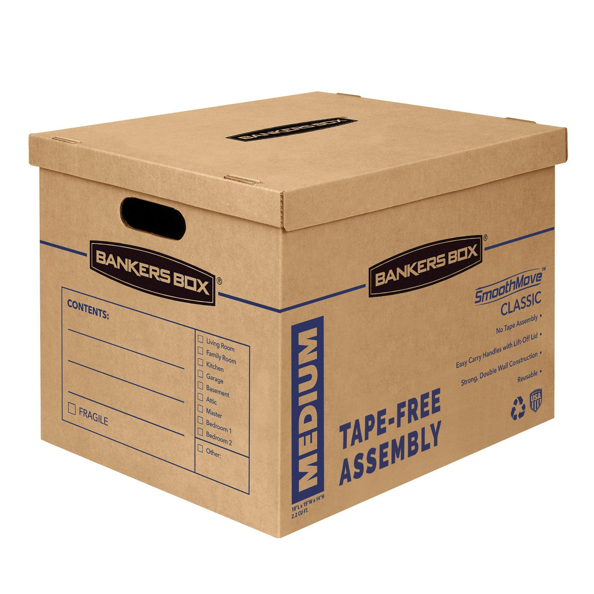 Bankers Box Storage Box 7717201, 8 Pack of Medium Boxes