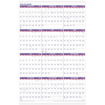 AT-A-GLANCE Calendar PM1228, 24"W x 36"H