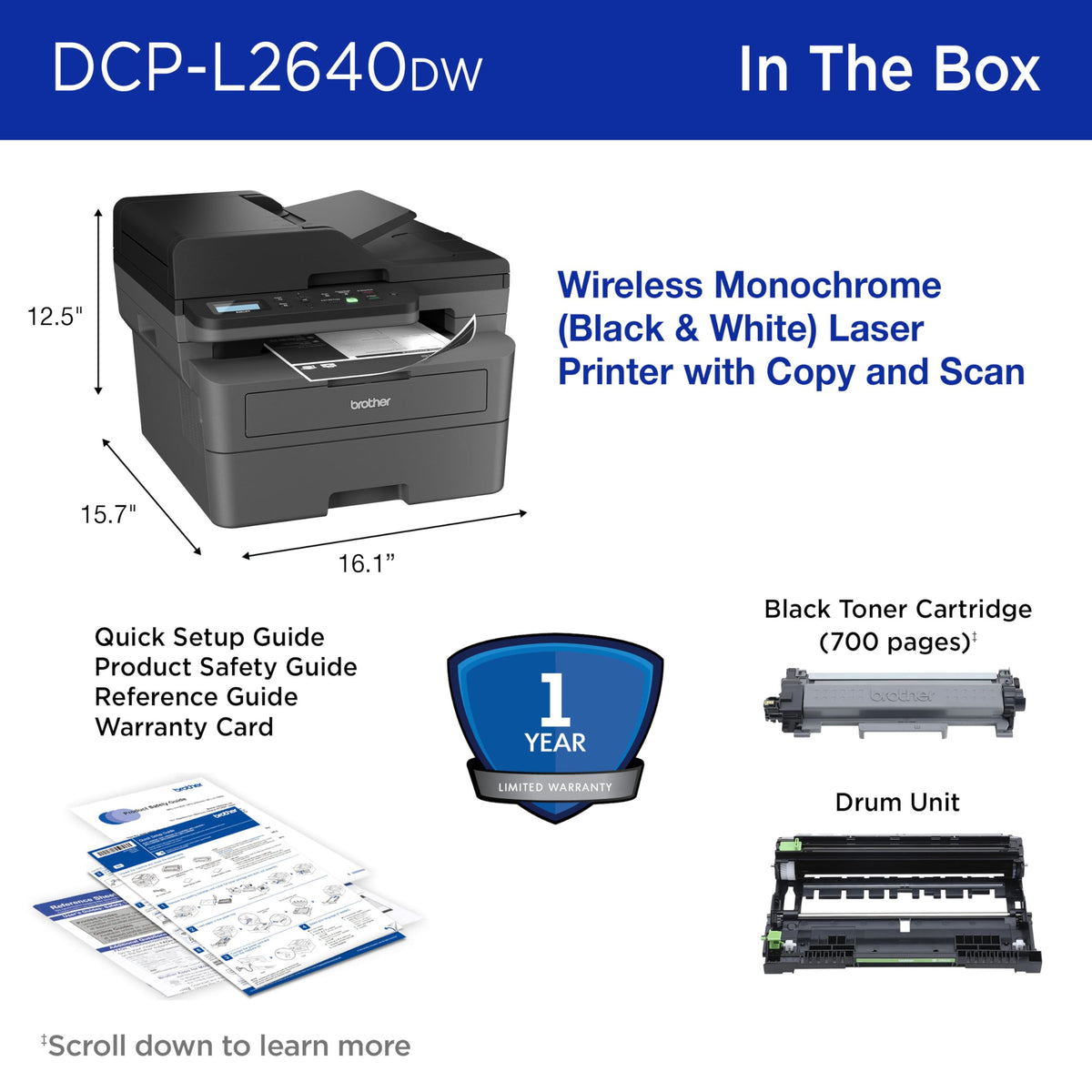 Brother Printer DCPL2640DW, Standard – view 7