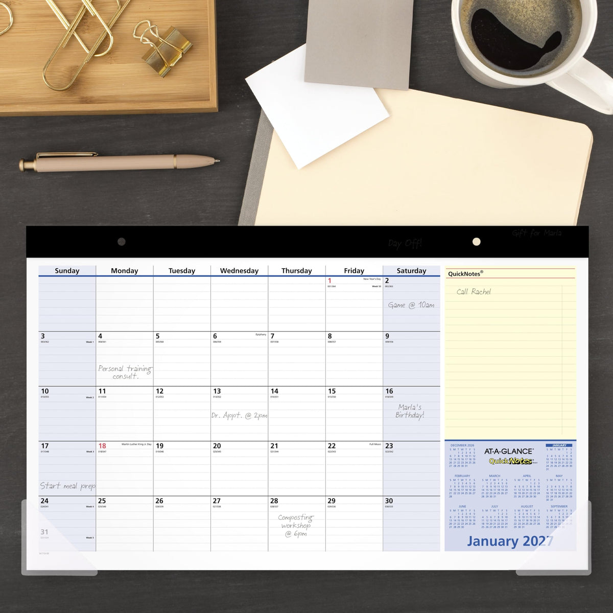 AT-A-GLANCE Calendar SK71000, 18"W x 11"H – view 2